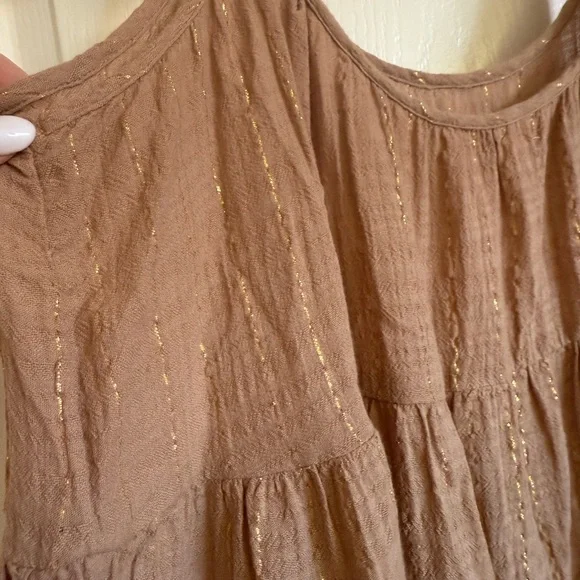 Aerie Magic Hour Tan/Gold Swim Cover-Up Dress - Picture 4 of 9